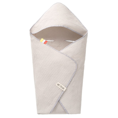 Swaddling Blanket Made of Waffle Fabric for Summer 100% Cotton Baby Blanket for Car Seat Cuddly Blanket for Prams Buggies e.g. Maxi Cosi Pink Beige 3 Point Strap (38) (Linen)