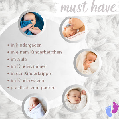 Mikos Babydecke GOTS 100% Bio Baumwolle-Weiche Strick Kuscheldecke Baumwolle-Warme Baumwolldecke für Neugeborene - Perfekt für Baby Erstausstattung - Vielseitige Baby Winterdecke (1043 Dunkelgrau)